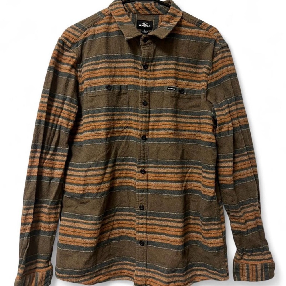 O'Neill Brown and Orange Striped Shirt